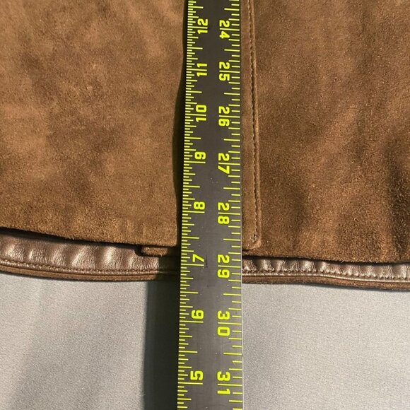 Brooks Brothers 346 Women's Blazer Jacket Size 6 Brown Suede Leather Button Up - Picture 6 of 16